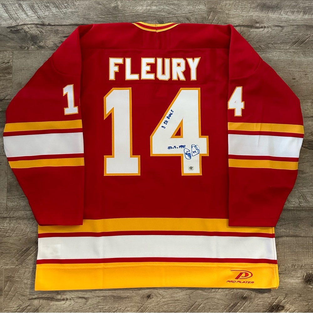Theron Fluery Calgary Flames Autograph Jersey